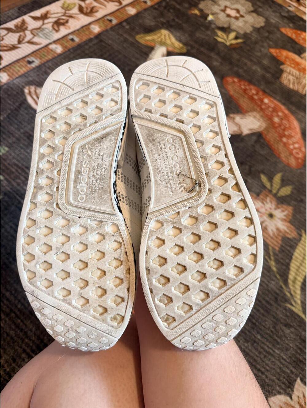 Adidas NMD R1 White Rhinestone Sneakers Women’s Size 10 Casual Athletic Shoes - Picture 5 of 6